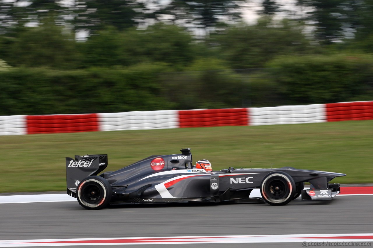 GP GERMANIA, 06.07.2013- Prove Libere 3, Nico Hulkenberg (GER) Sauber F1 Team C32 