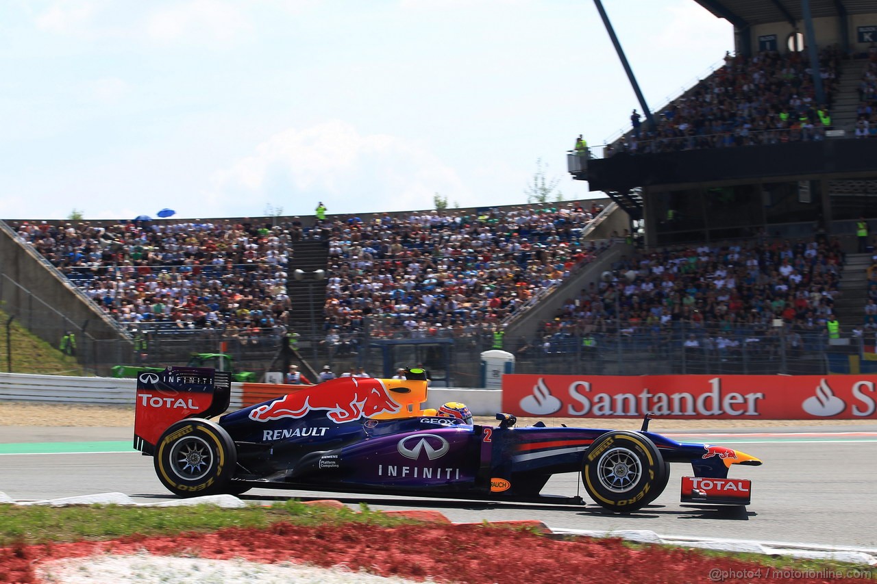 GP GERMANIA, 06.07.2013- Qualifiche, Mark Webber (AUS) Red Bull Racing RB9 