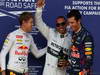 GP GERMANIA, 06.07.2013- Qualifiche, Lewis Hamilton (GBR) Mercedes AMG F1 W04 pole position, secondo Sebastian Vettel (GER) Red Bull Racing RB9 e Mark Webber (AUS) Red Bull Racing RB9 
