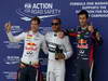 GP GERMANIA, 06.07.2013- Qualifiche, Lewis Hamilton (GBR) Mercedes AMG F1 W04 pole position, secondo Sebastian Vettel (GER) Red Bull Racing RB9 e terzo Mark Webber (AUS) Red Bull Racing RB9 
