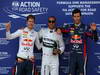 GP GERMANIA, 06.07.2013- Qualifiche, Lewis Hamilton (GBR) Mercedes AMG F1 W04 pole position, secondo Sebastian Vettel (GER) Red Bull Racing RB9 e terzo Mark Webber (AUS) Red Bull Racing RB9 