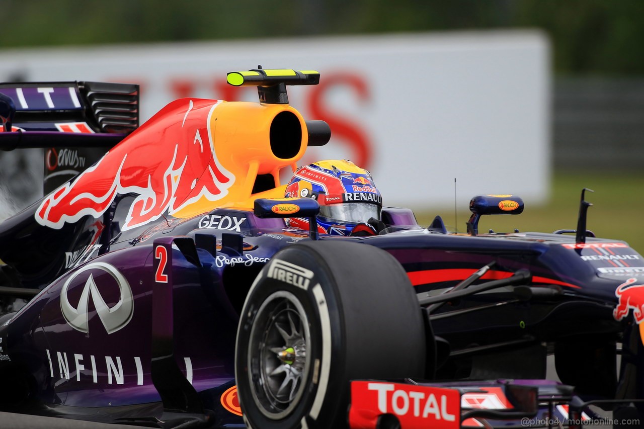 GP GERMANIA, 05.07.2013- Prove Libere 1, Mark Webber (AUS) Red Bull Racing RB9 