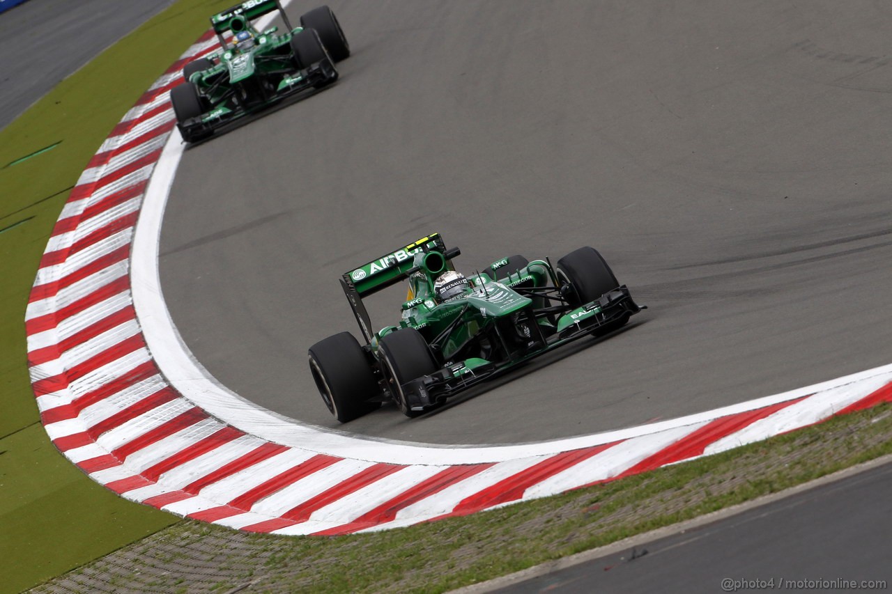 GP GERMANIA, 05.07.2013- Prove Libere 1, Giedo Van der Garde (NED), Caterham F1 Team CT03 davanti a Charles Pic (FRA) Caterham F1 Team CT03 