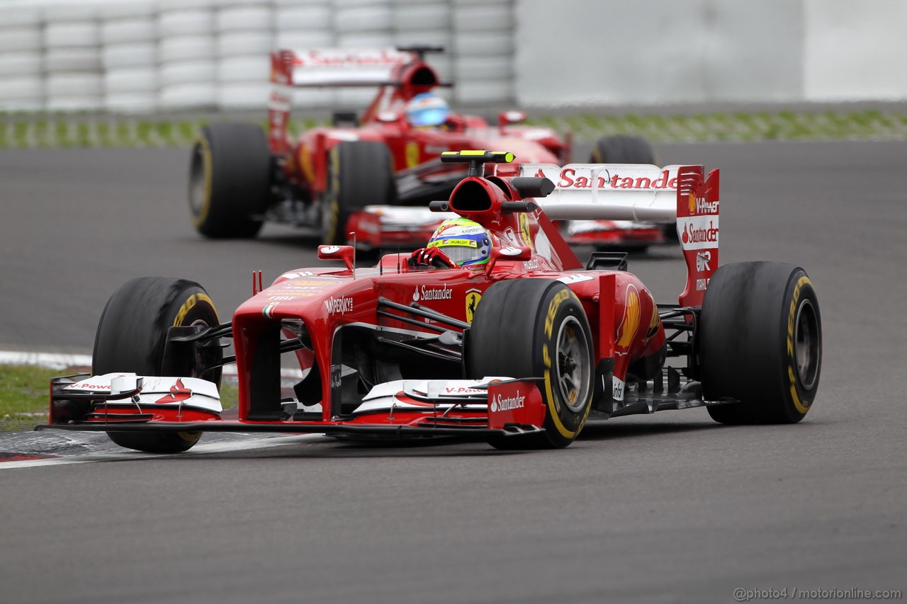 GP GERMANIA, 05.07.2013- Prove Libere 2, Felipe Massa (BRA) Ferrari F138 e Fernando Alonso (ESP) Ferrari F138 