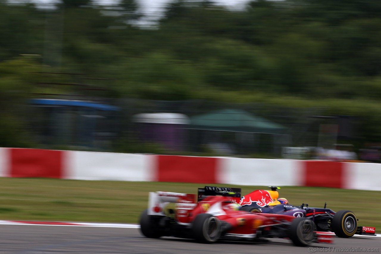 GP GERMANIA, 05.07.2013- Prove Libere 2, Felipe Massa (BRA) Ferrari F138 e Mark Webber (AUS) Red Bull Racing RB9 