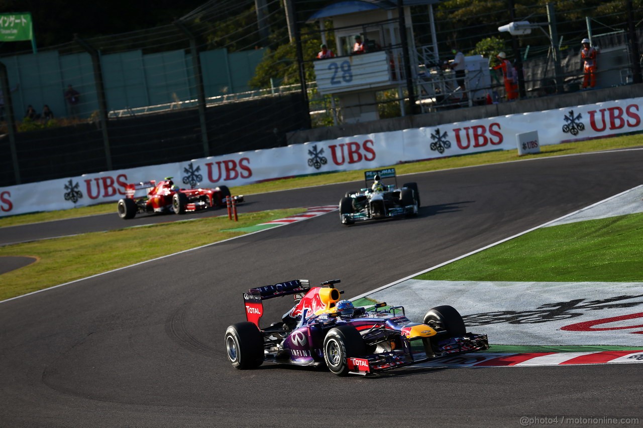 GP GIAPPONE, 13.10.2013- Gara, Sebastian Vettel (GER) Red Bull Racing RB9 