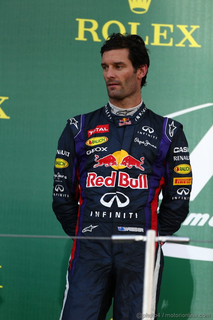 GP GIAPPONE, 13.10.2013- Gara, secondo Mark Webber (AUS) Red Bull Racing RB9