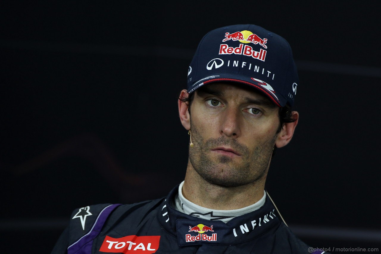 GP GIAPPONE, 13.10.2013- Gara, Conferenza Stampa, Mark Webber (AUS) Red Bull Racing RB9 