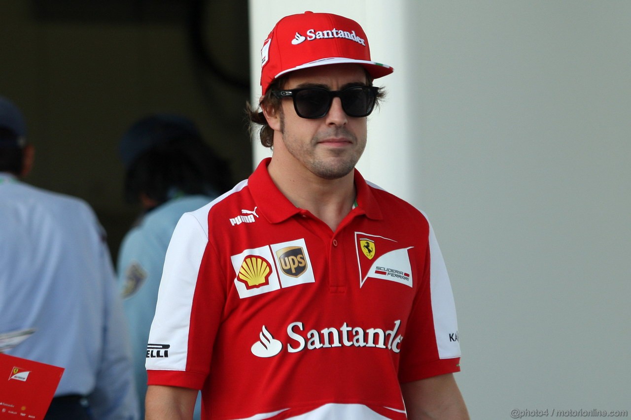 GP GIAPPONE, 10.10.2013- Fernando Alonso (ESP) Ferrari F138