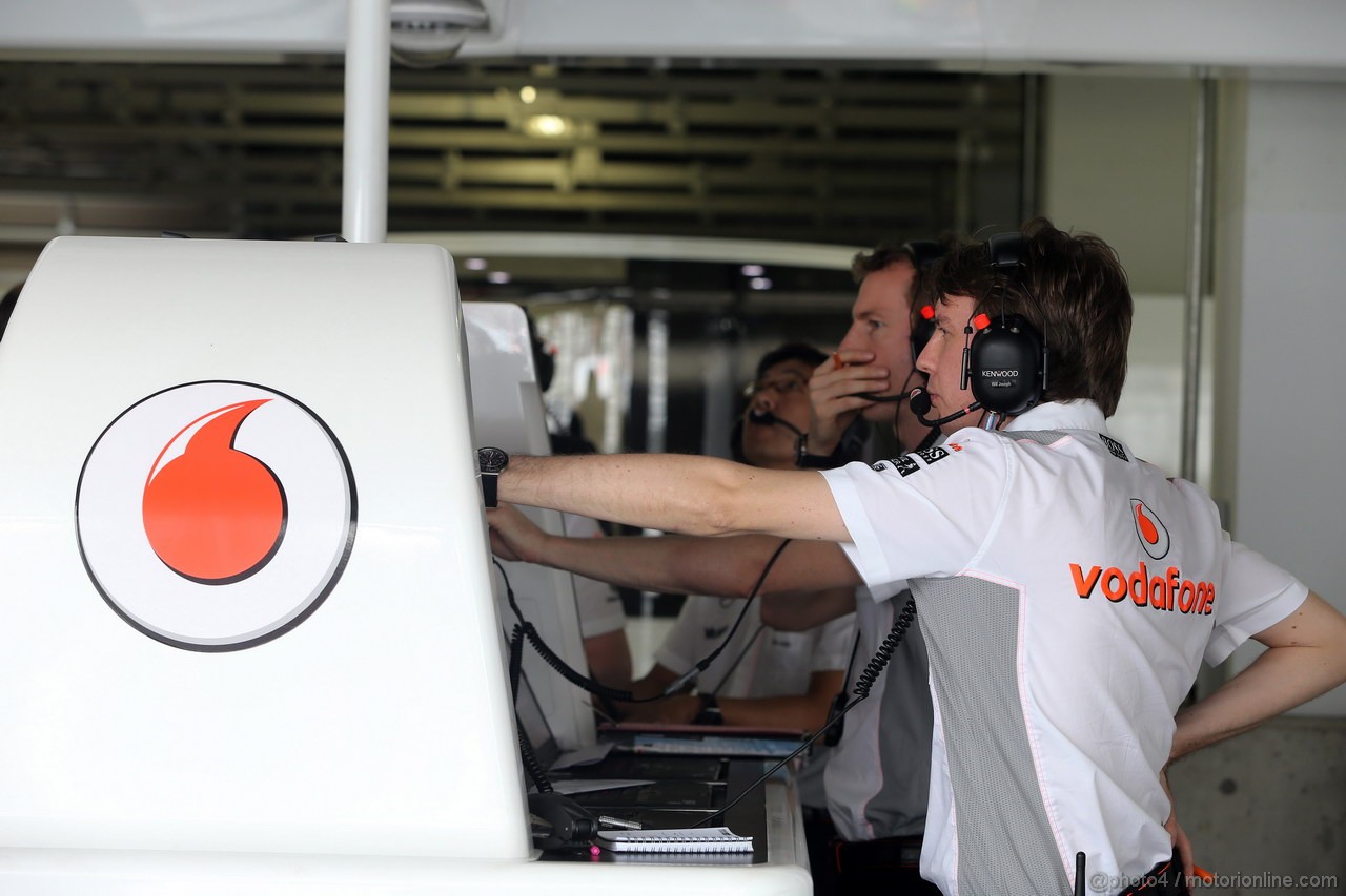 GP GIAPPONE, 12.10.2013- Prove Libere 3, Mclaren team members.