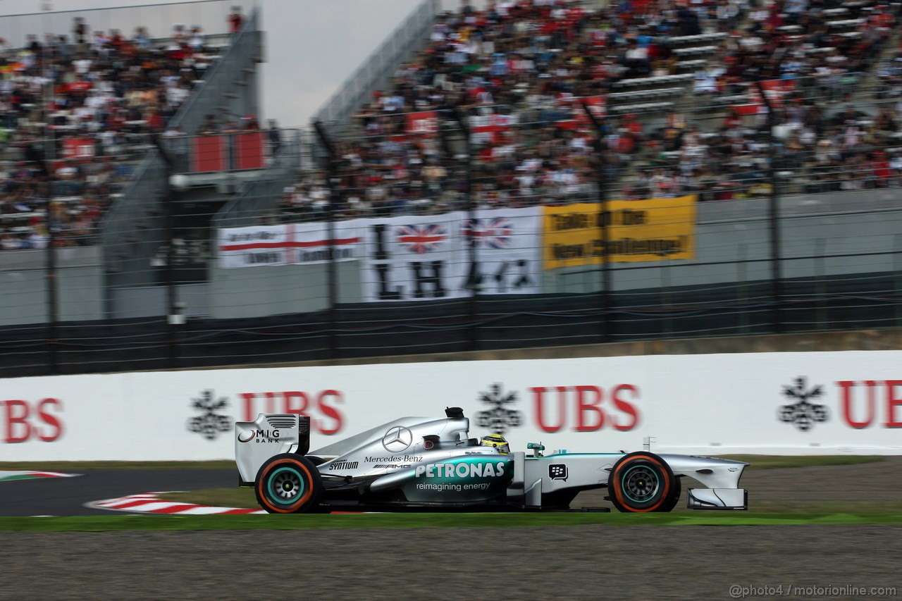 GP GIAPPONE, 12.10.2013- Prove Libere 3, Nico Rosberg (GER) Mercedes AMG F1 W04 