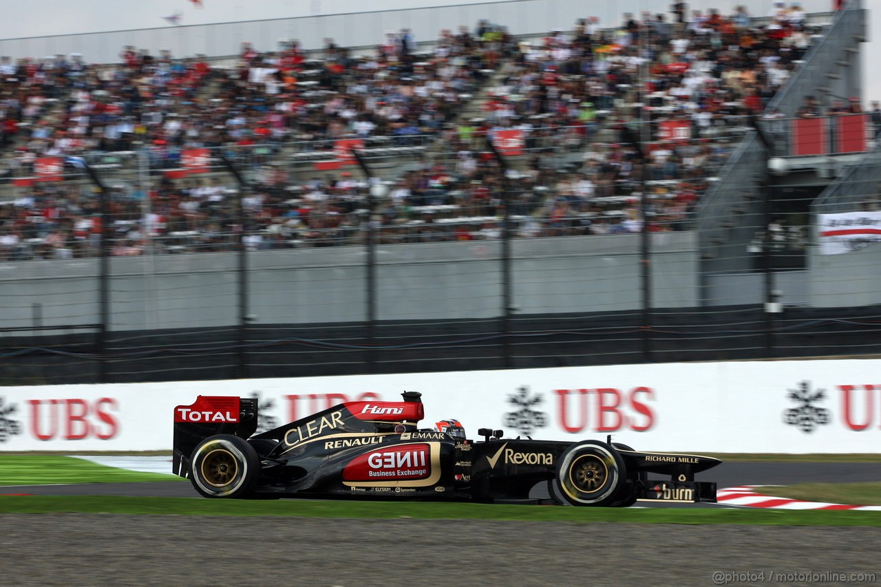 GP GIAPPONE, 12.10.2013- Prove Libere 3, Romain Grosjean (FRA) Lotus F1 Team E21 