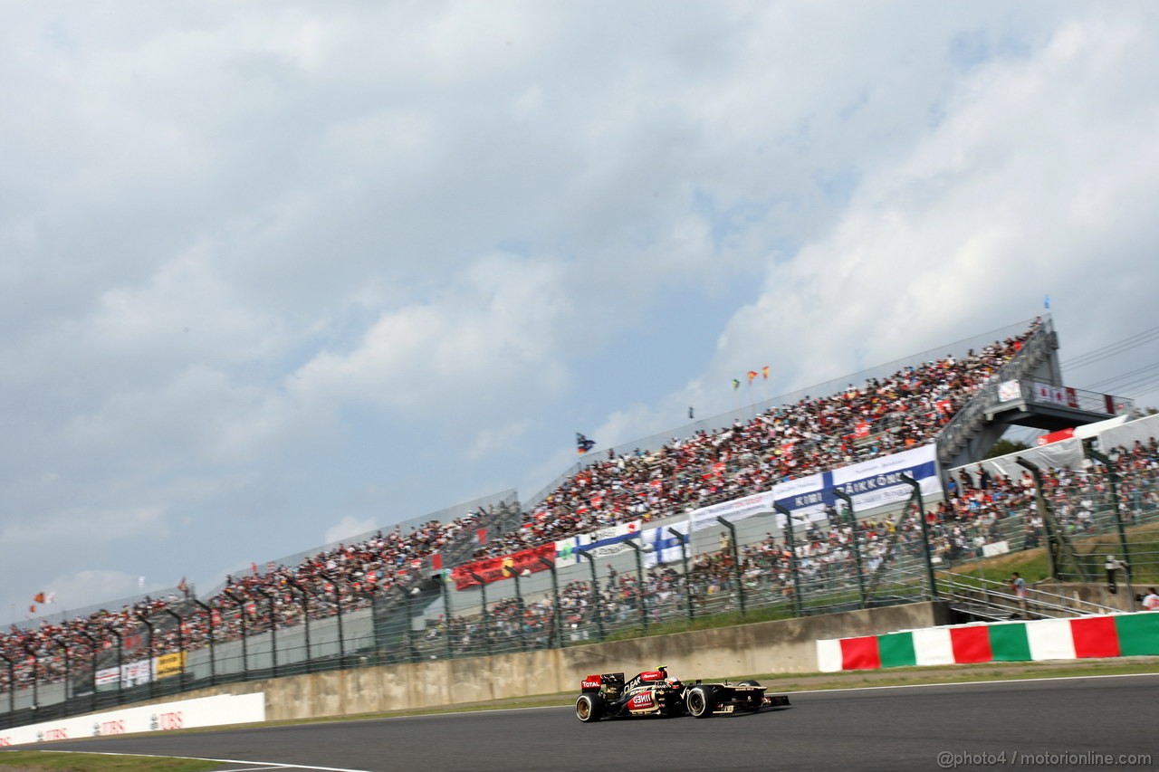 GP GIAPPONE, 12.10.2013- Prove Libere 3,Romain Grosjean (FRA) Lotus F1 Team E21 