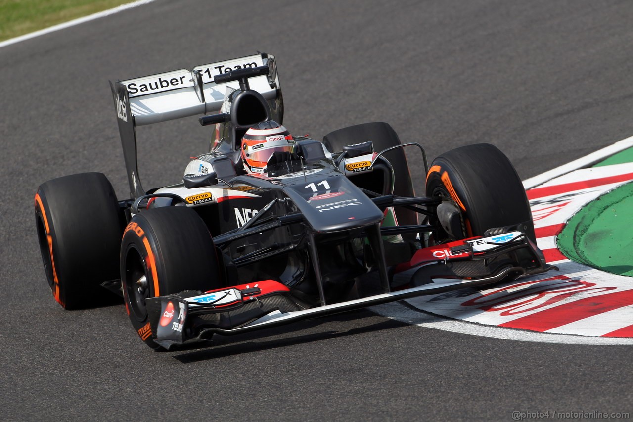 GP GIAPPONE, 12.10.2013- Prove Libere 3, Nico Hulkenberg (GER) Sauber F1 Team C32 