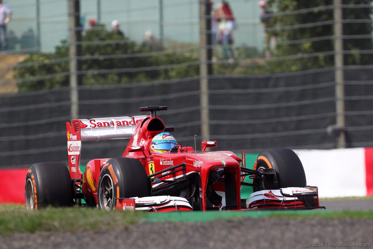 GP GIAPPONE, 12.10.2013- Prove Libere 3, Fernando Alonso (ESP) Ferrari F138 