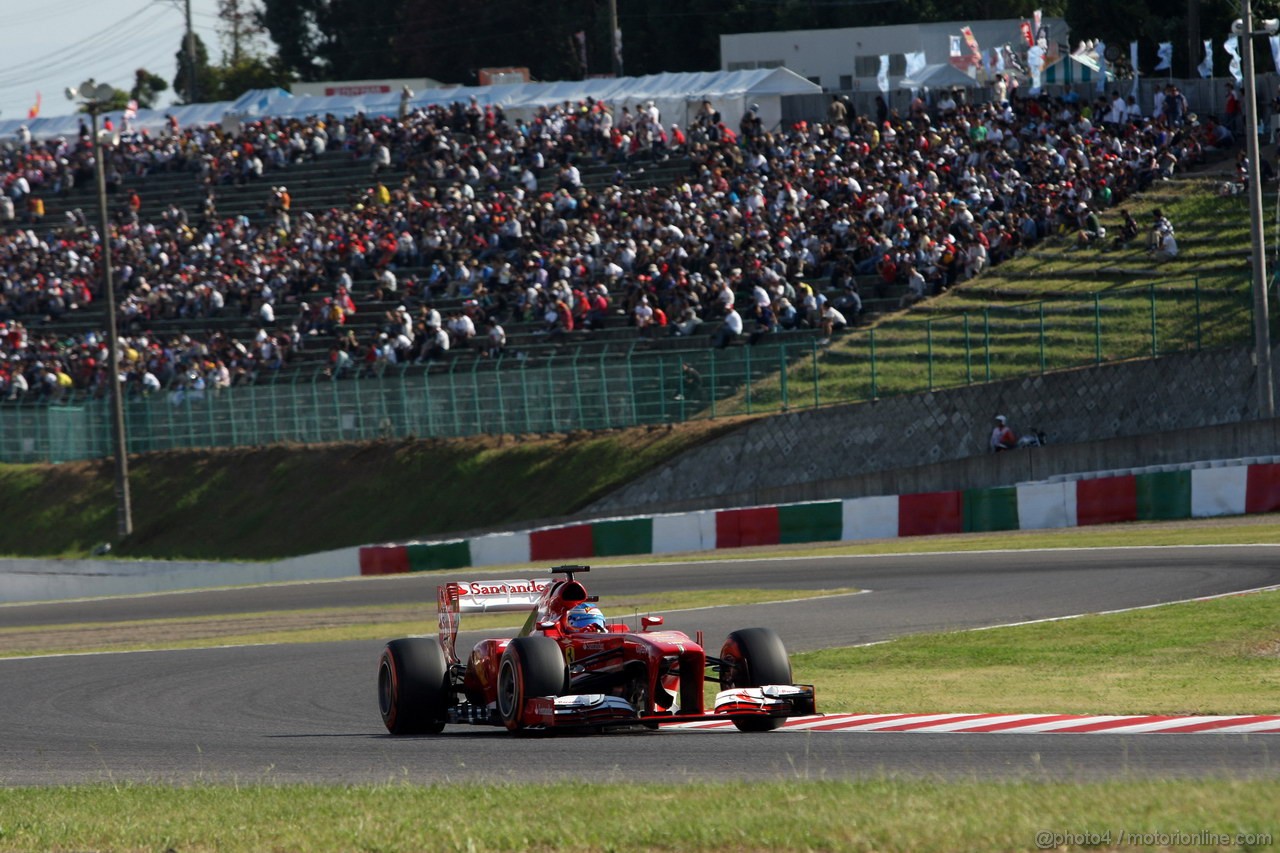 GP GIAPPONE, 12.10.2013- Qualifiche, Fernando Alonso (ESP) Ferrari F138 