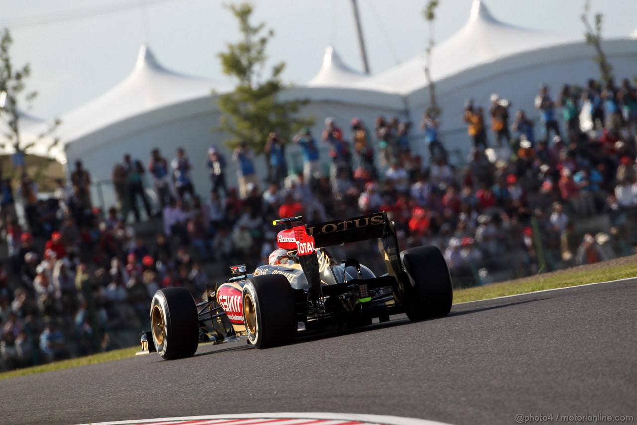 GP GIAPPONE, 12.10.2013- Qualifiche, Romain Grosjean (FRA) Lotus F1 Team E21 