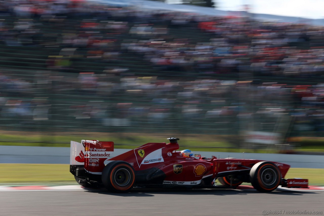 GP GIAPPONE, 12.10.2013- Qualifiche, Fernando Alonso (ESP) Ferrari F138 