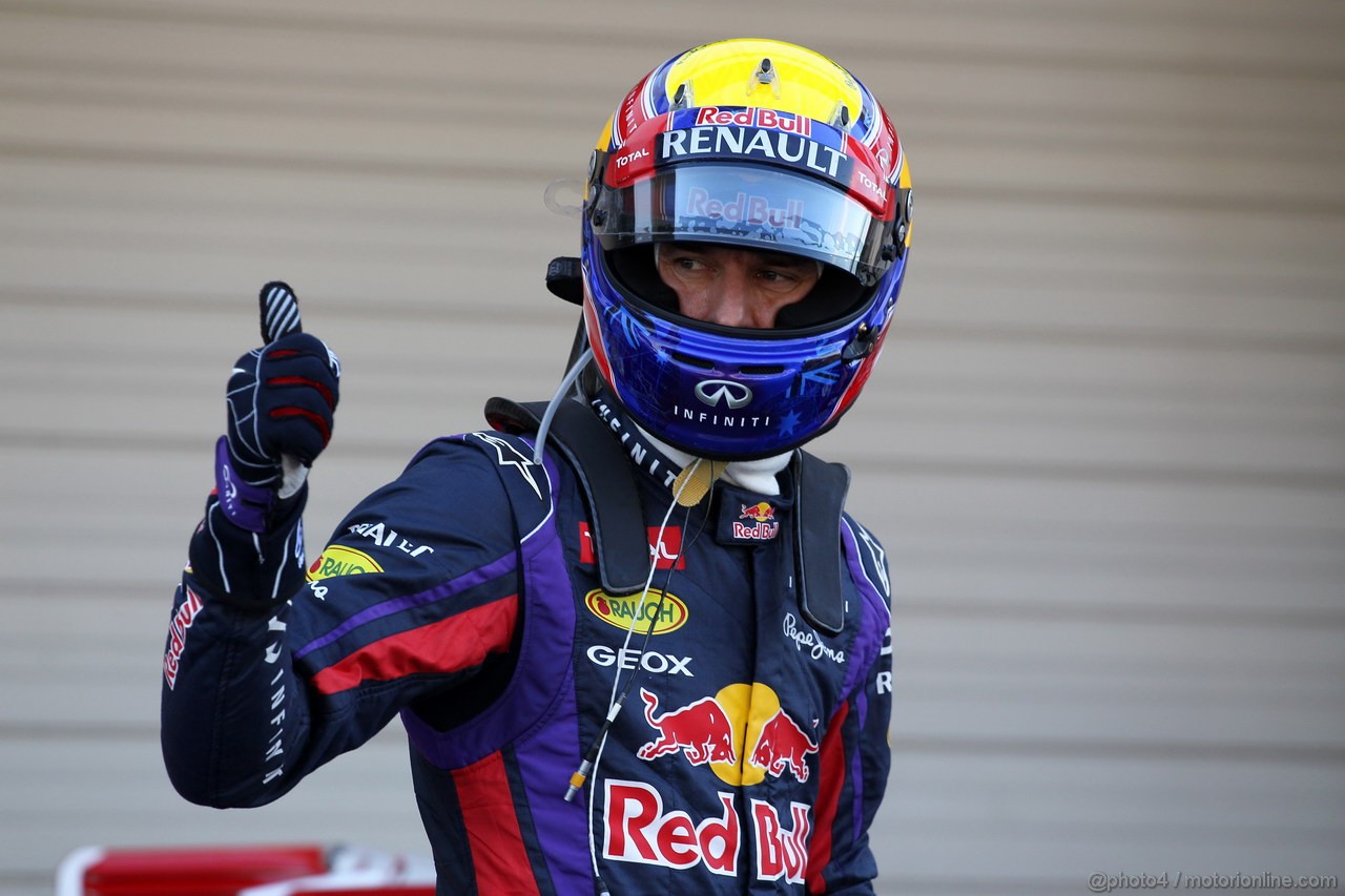 GP GIAPPONE, 12.10.2013- Qualifiche, Mark Webber (AUS) Red Bull Racing RB9 pole position