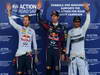 GP GIAPPONE, 12.10.2013- Qualifiche, 1st position Mark Webber (AUS) Red Bull Racing RB9, secondo Sebastian Vettel (GER) Red Bull Racing RB9 e terzo Lewis Hamilton (GBR) Mercedes AMG F1 W04