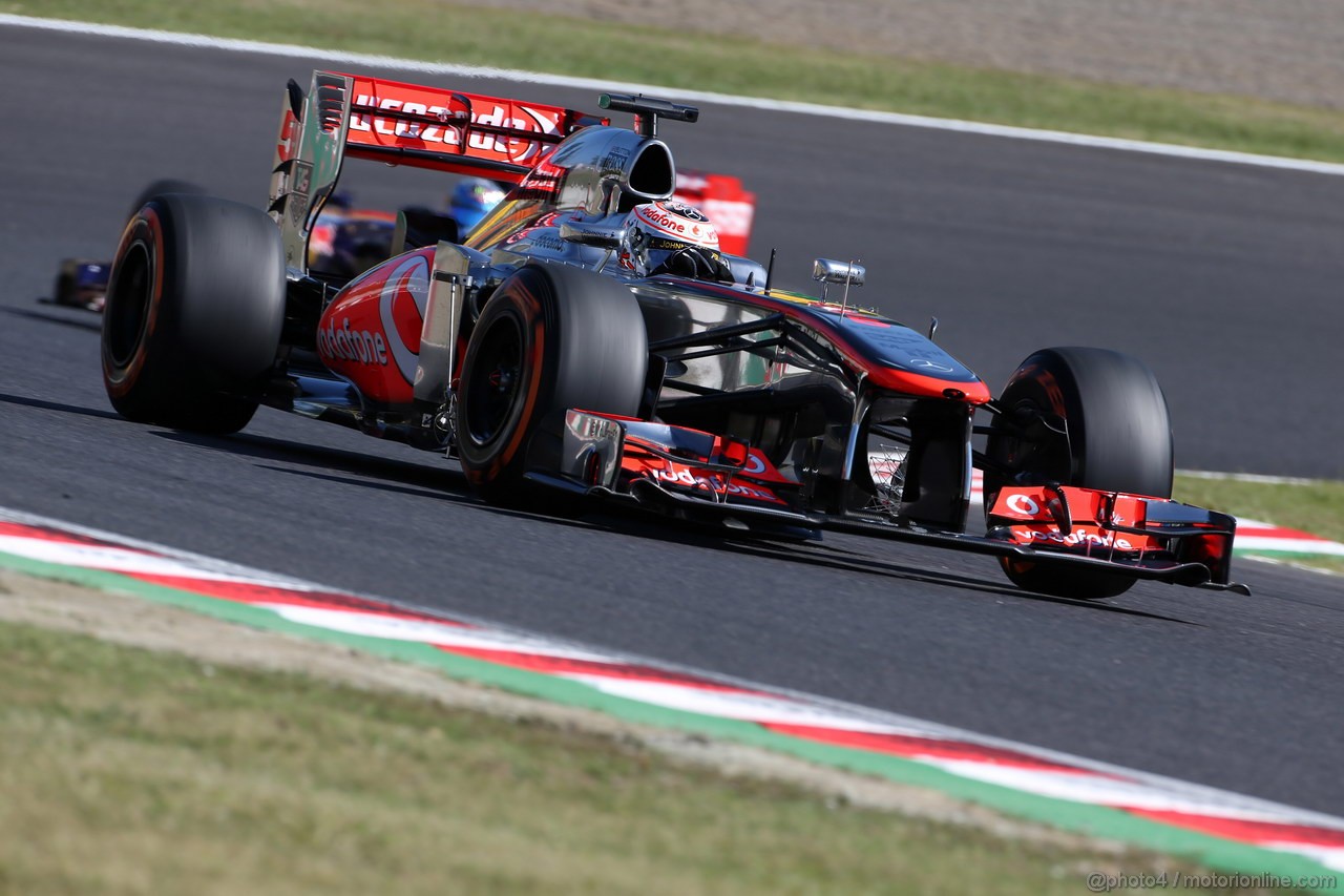 GP GIAPPONE, 11.10.2013- Prove Libere 1, Jenson Button (GBR) McLaren Mercedes MP4-28 
