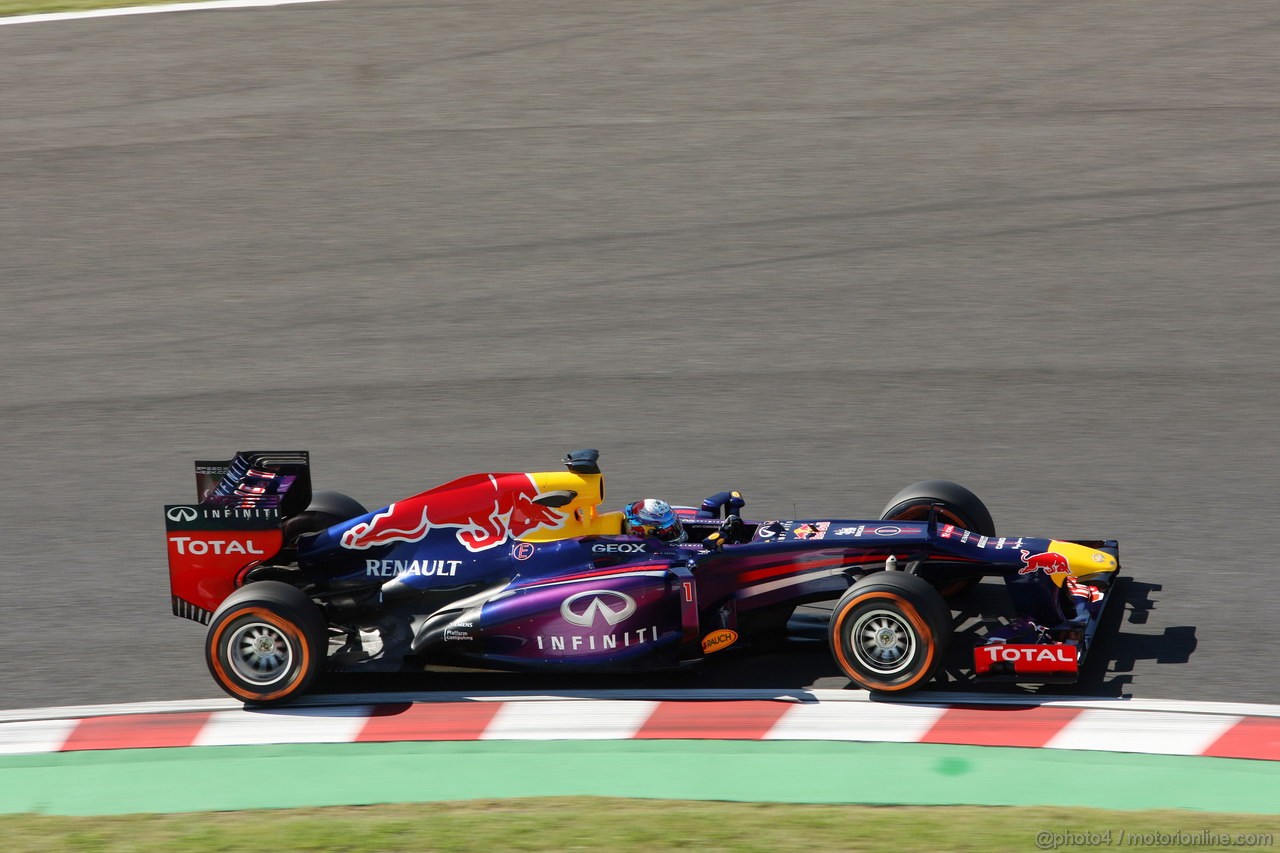 GP GIAPPONE, 11.10.2013- Prove Libere 1, Sebastian Vettel (GER) Red Bull Racing RB9 