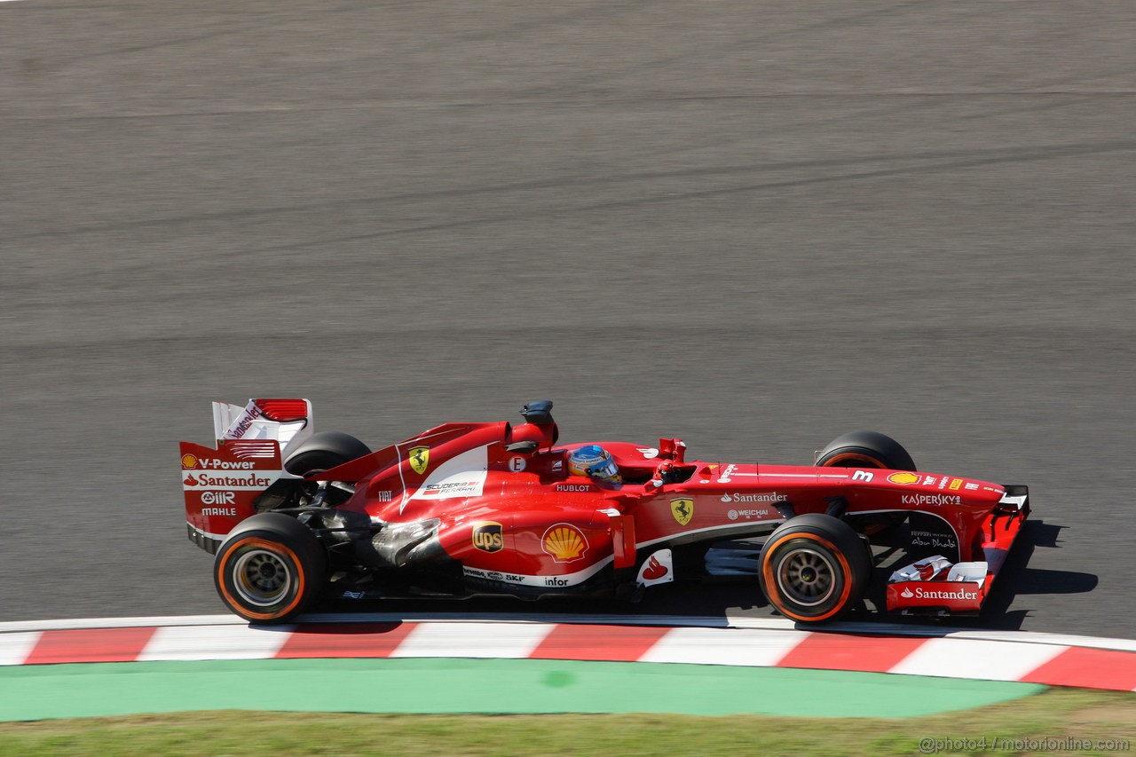 GP GIAPPONE, 11.10.2013- Prove Libere 1, Fernando Alonso (ESP) Ferrari F138 