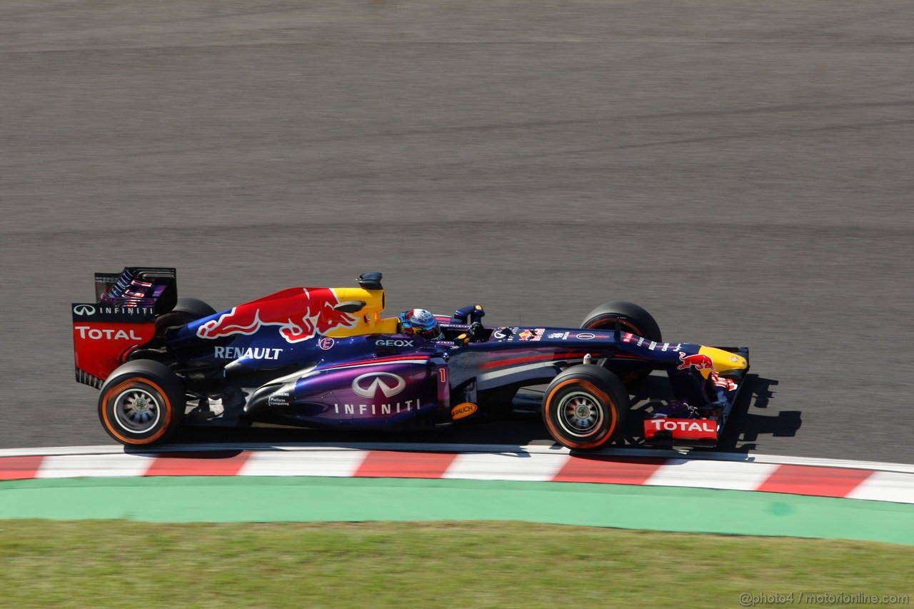 GP GIAPPONE, 11.10.2013- Prove Libere 1, Sebastian Vettel (GER) Red Bull Racing RB9 