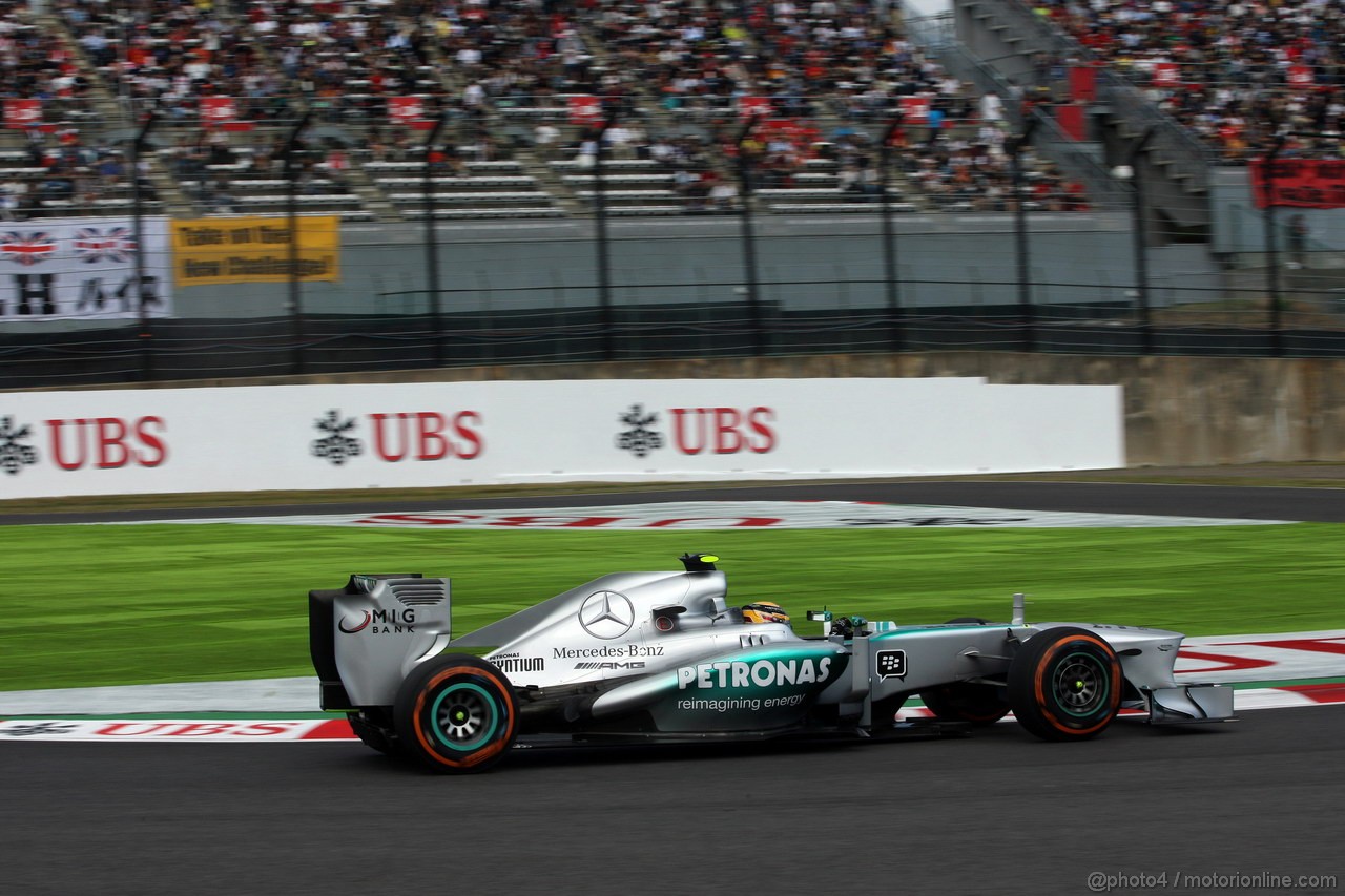 GP GIAPPONE, 11.10.2013- Prove Libere 1, Lewis Hamilton (GBR) Mercedes AMG F1 W04 