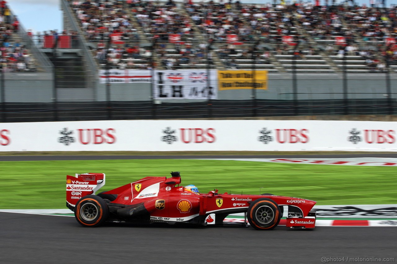 GP GIAPPONE, 11.10.2013- Prove Libere 1, Fernando Alonso (ESP) Ferrari F138 