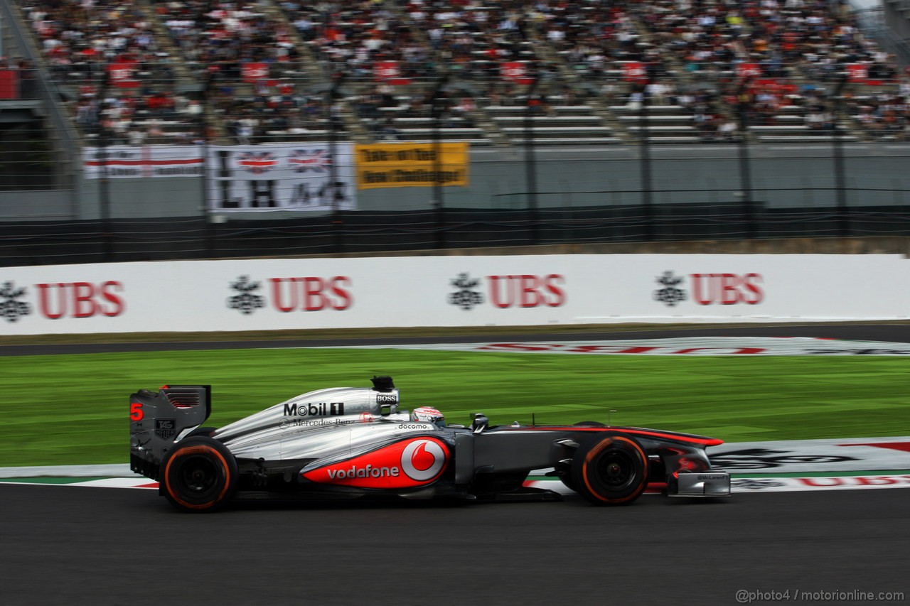 GP GIAPPONE, 11.10.2013- Prove Libere 1, Jenson Button (GBR) McLaren Mercedes MP4-28 