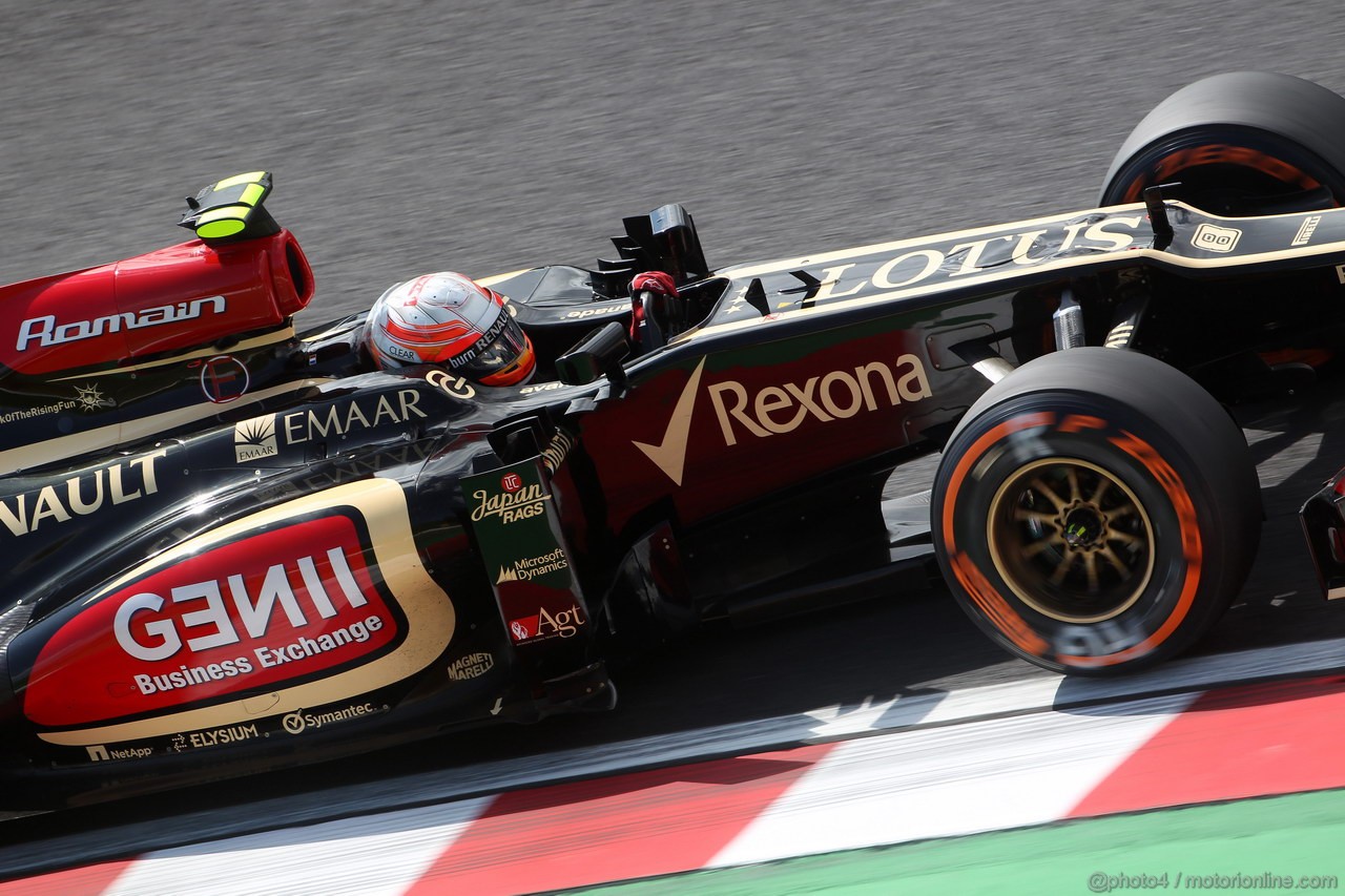 GP GIAPPONE, 11.10.2013- Prove Libere 1,Romain Grosjean (FRA) Lotus F1 Team E21 