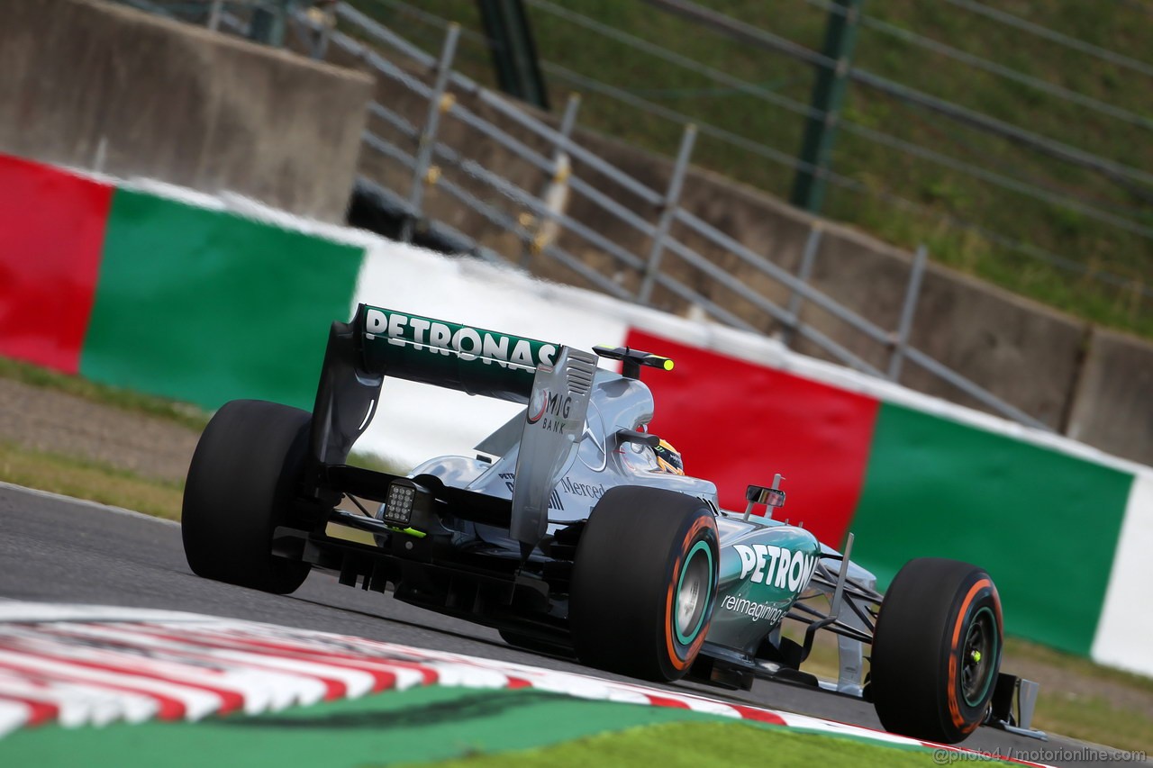 GP GIAPPONE, 11.10.2013- Prove Libere 1, Lewis Hamilton (GBR) Mercedes AMG F1 W04 