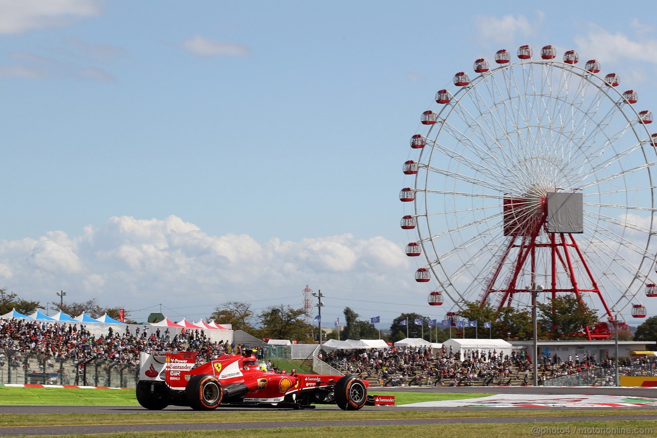 GP GIAPPONE, 11.10.2013- Prove Libere 1, Felipe Massa (BRA) Ferrari F138 