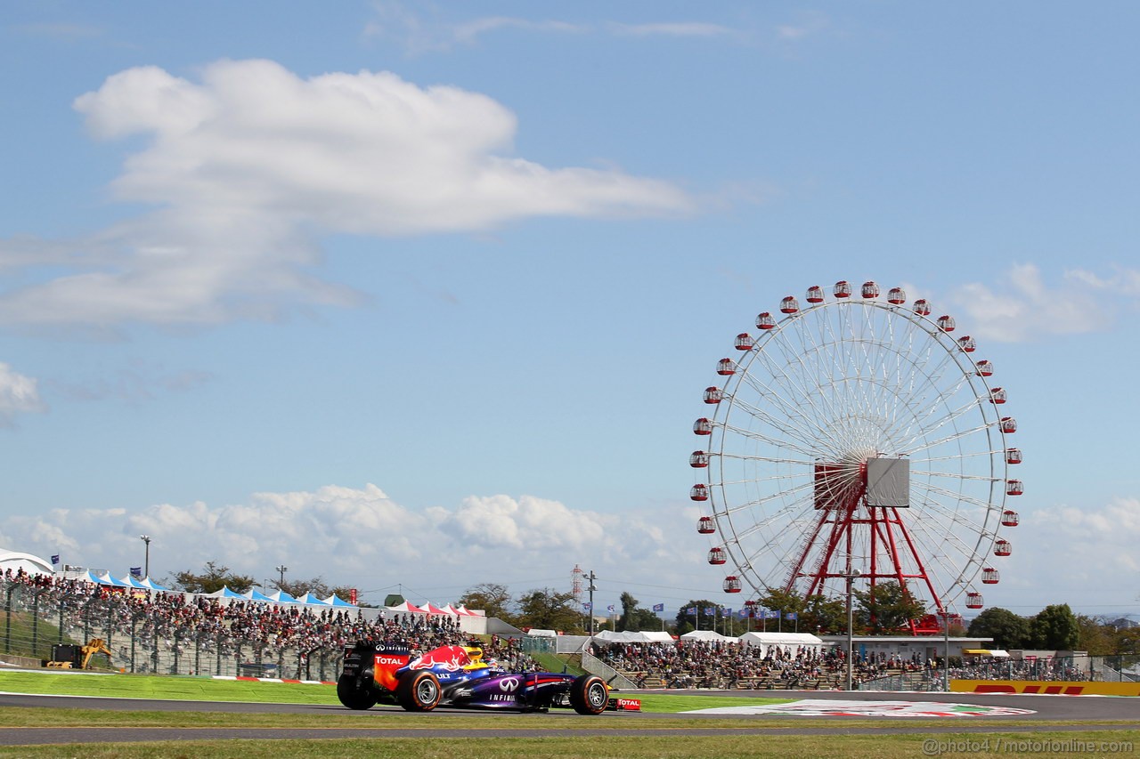 GP GIAPPONE, 11.10.2013- Prove Libere 1, Sebastian Vettel (GER) Red Bull Racing RB9 