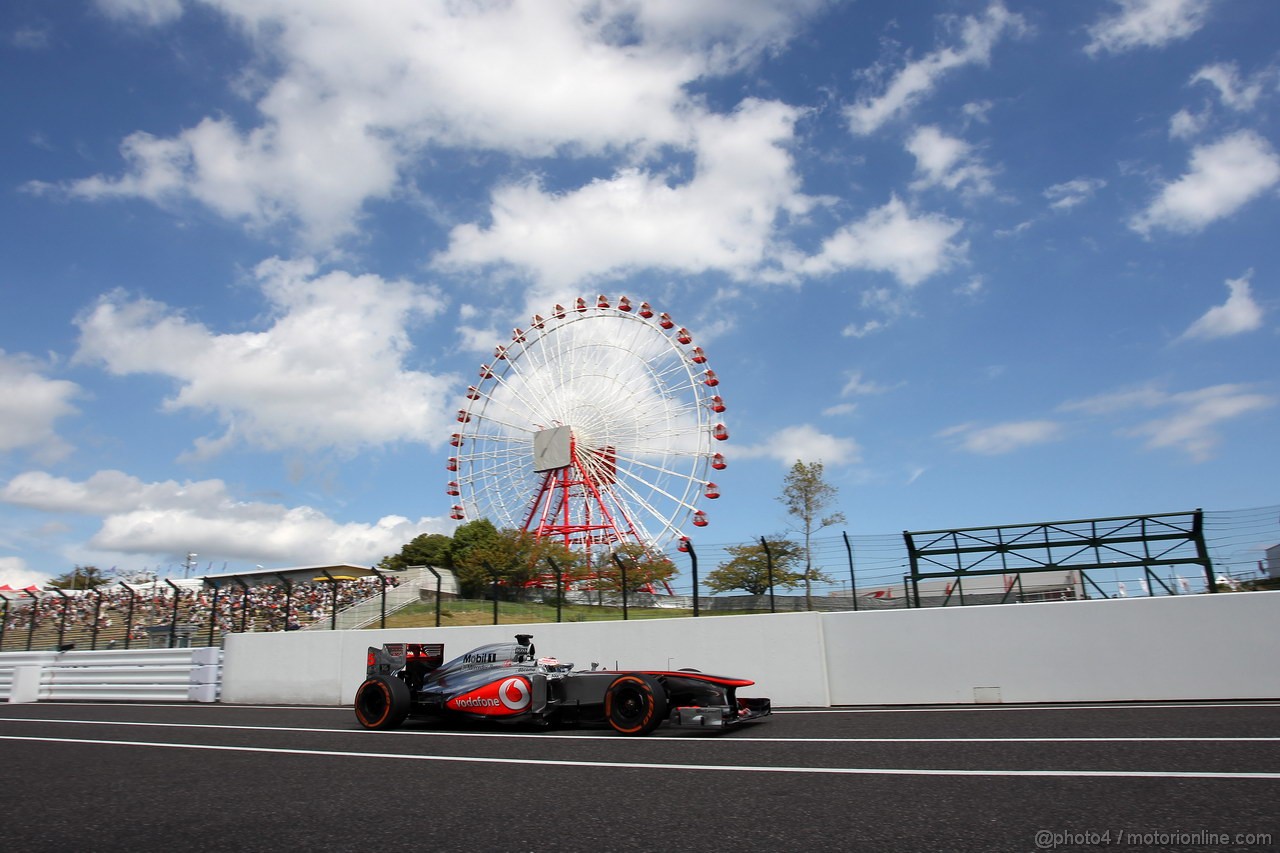 GP GIAPPONE, 11.10.2013- Prove Libere 1, Jenson Button (GBR) McLaren Mercedes MP4-28 