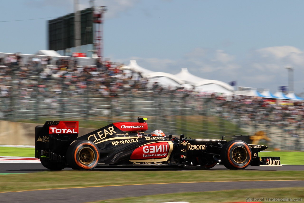 GP GIAPPONE, 11.10.2013- Prove Libere 1, Romain Grosjean (FRA) Lotus F1 Team E21 