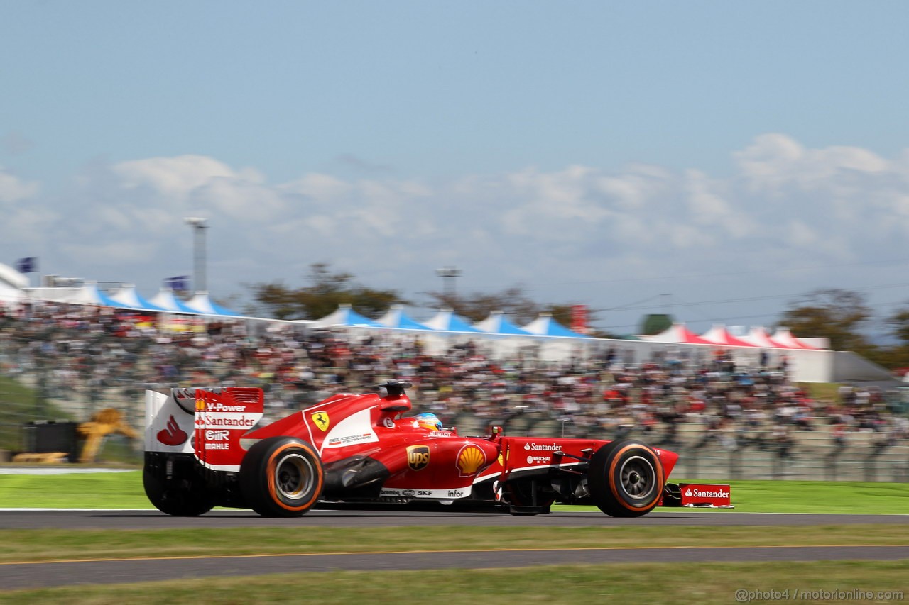 GP GIAPPONE, 11.10.2013- Prove Libere 1, Fernando Alonso (ESP) Ferrari F138 