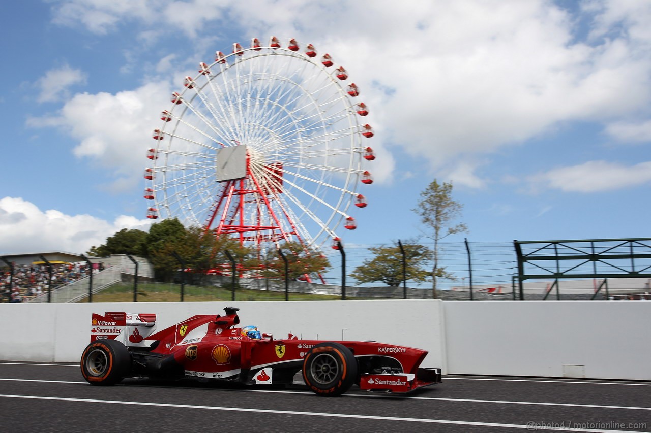 GP GIAPPONE, 11.10.2013- Prove Libere 1, Fernando Alonso (ESP) Ferrari F138