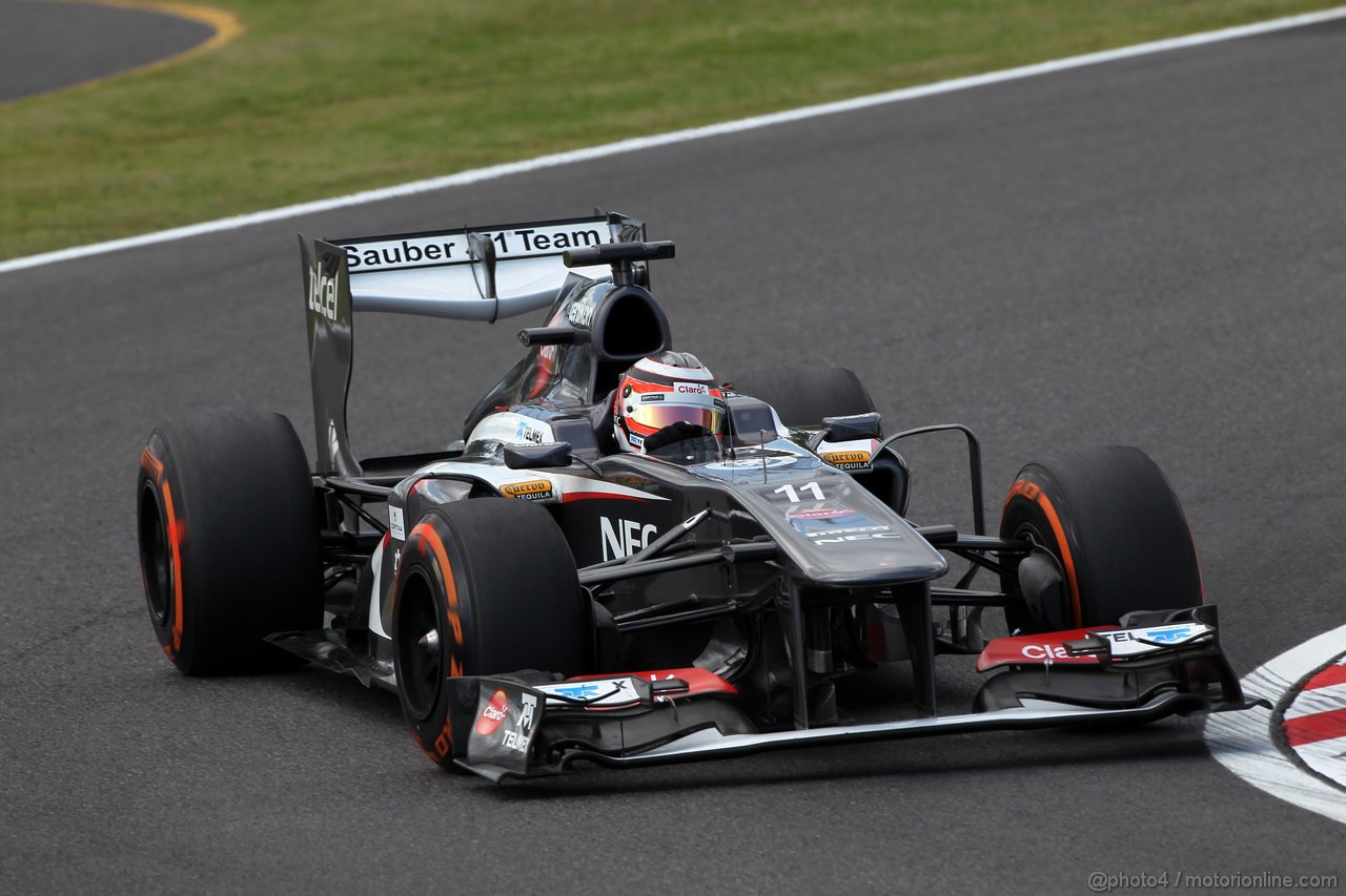 GP GIAPPONE, 11.10.2013- Prove Libere 1, Nico Hulkenberg (GER) Sauber F1 Team C32 