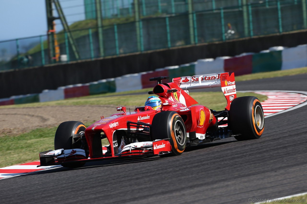 GP GIAPPONE, 11.10.2013- Prove Libere 2, Fernando Alonso (ESP) Ferrari F138 