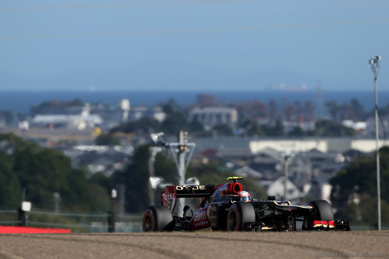 GP GIAPPONE, 11.10.2013- Prove Libere 2, Romain Grosjean (FRA) Lotus F1 Team E21 