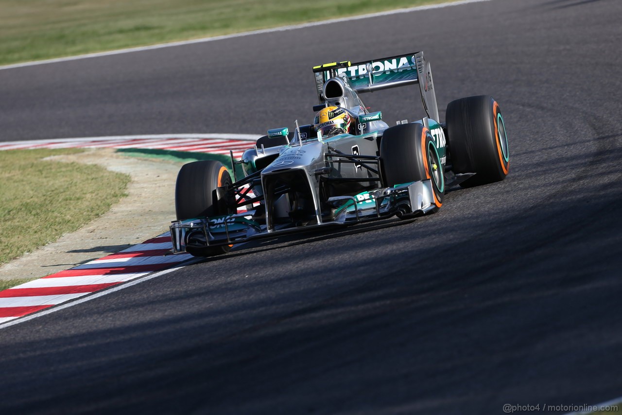 GP GIAPPONE, 11.10.2013- Prove Libere 2, Lewis Hamilton (GBR) Mercedes AMG F1 W04 