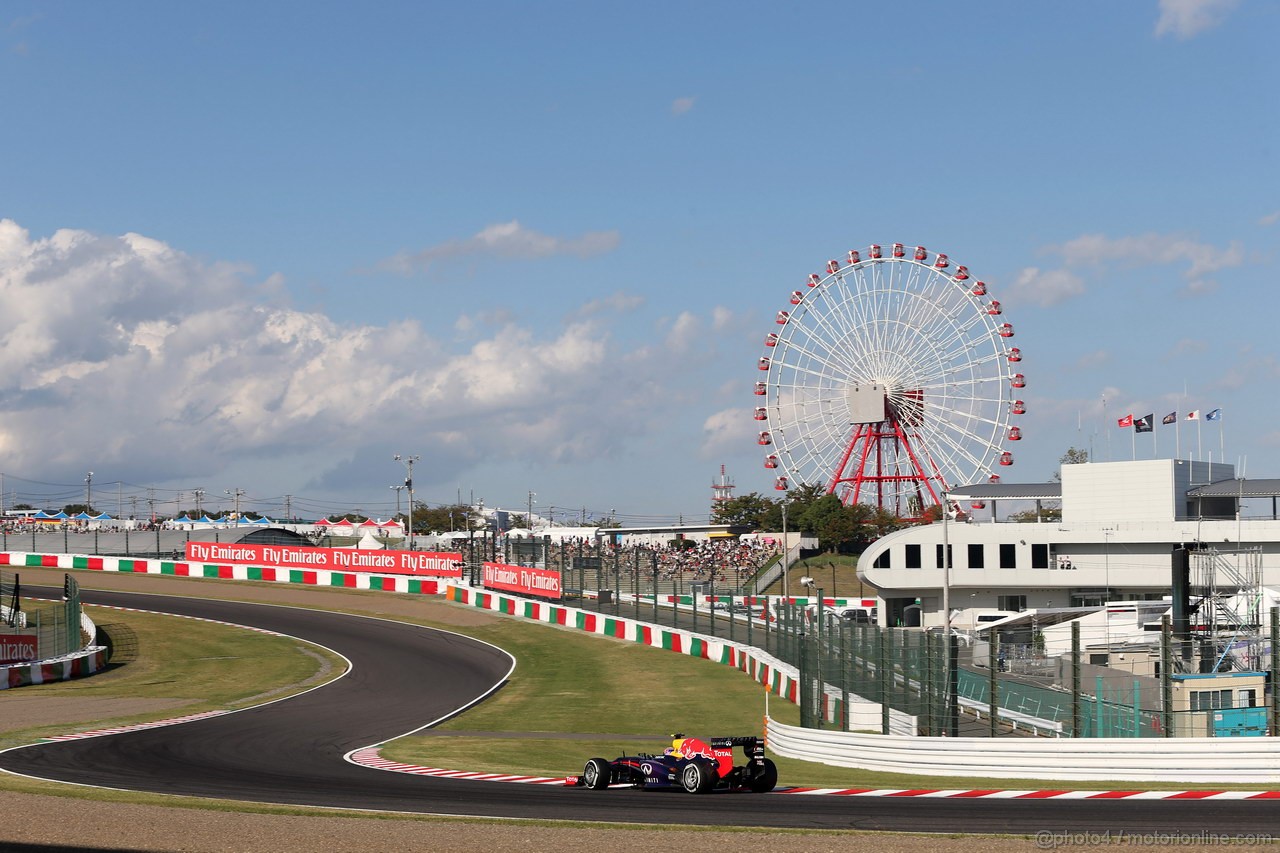 GP GIAPPONE, 11.10.2013- Prove Libere 2, Mark Webber (AUS) Red Bull Racing RB9 