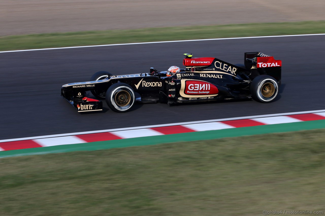 GP GIAPPONE, 11.10.2013- Prove Libere 2, Romain Grosjean (FRA) Lotus F1 Team E21 