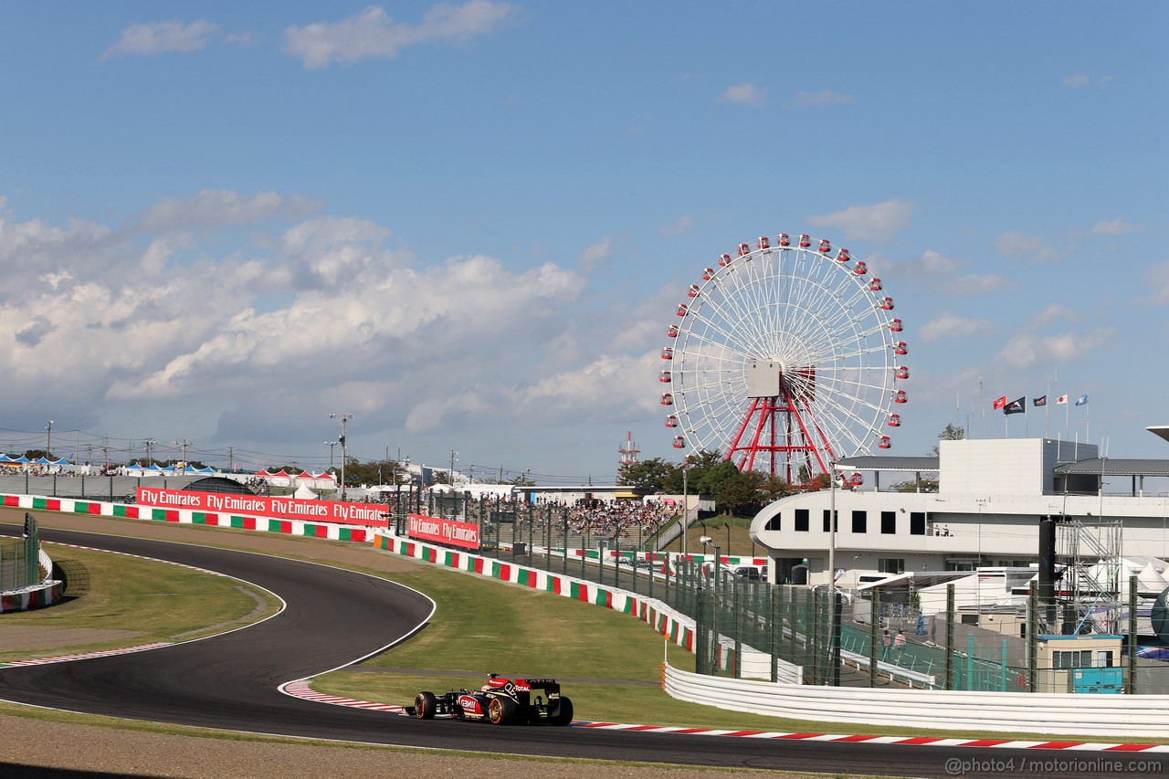 GP GIAPPONE, 11.10.2013- Prove Libere 2, Romain Grosjean (FRA) Lotus F1 Team E21 