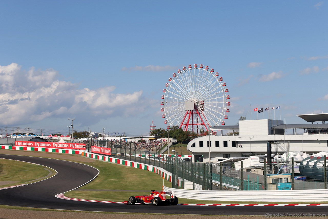GP GIAPPONE, 11.10.2013- Prove Libere 2, Fernando Alonso (ESP) Ferrari F138 