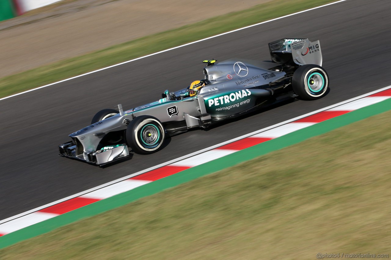 GP GIAPPONE, 11.10.2013- Prove Libere 2, Lewis Hamilton (GBR) Mercedes AMG F1 W04 