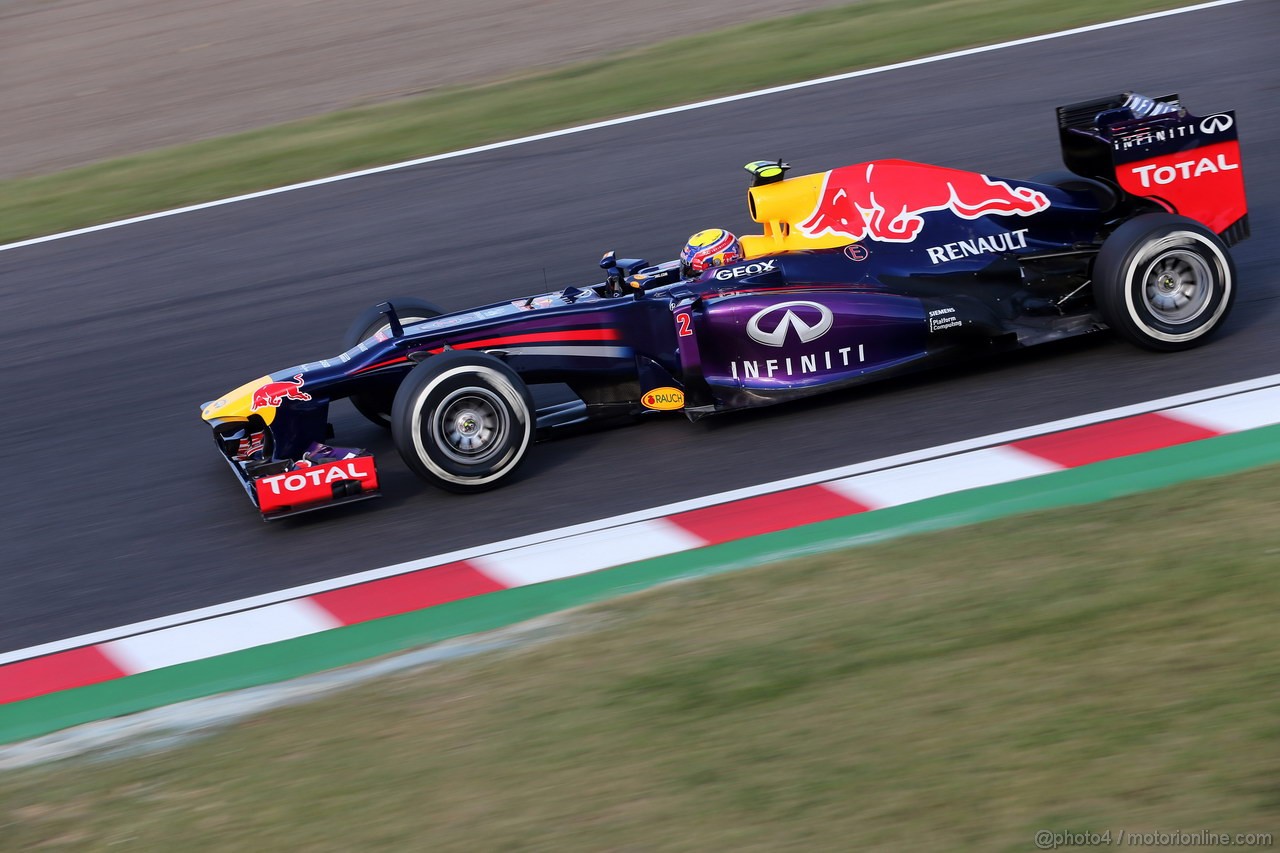 GP GIAPPONE, 11.10.2013- Prove Libere 2, Mark Webber (AUS) Red Bull Racing RB9 