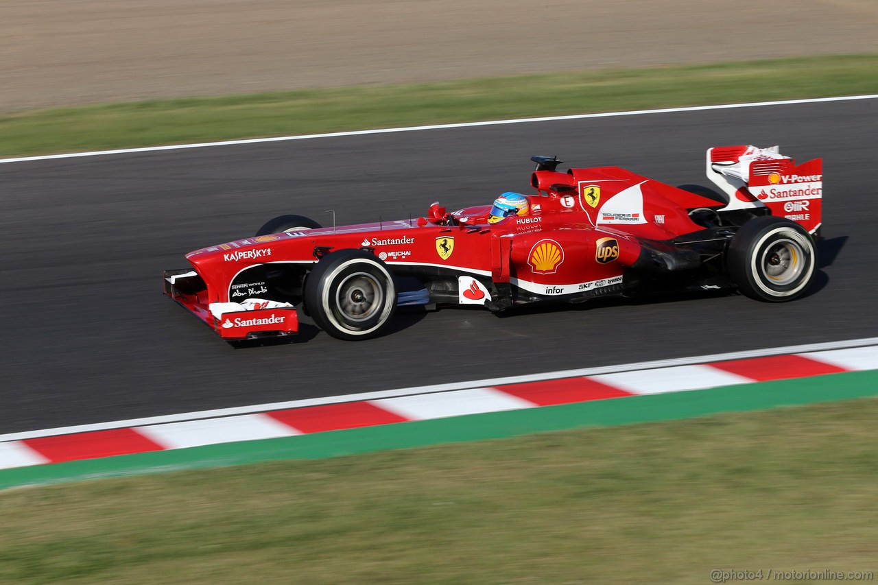 GP GIAPPONE, 11.10.2013- Prove Libere 2, Fernando Alonso (ESP) Ferrari F138 